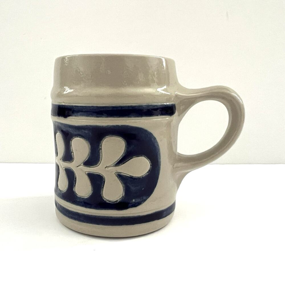 Colonial Williamsburg Stoneware Tavern Stein Mug Cobalt Blue Salt Glaze Stamped